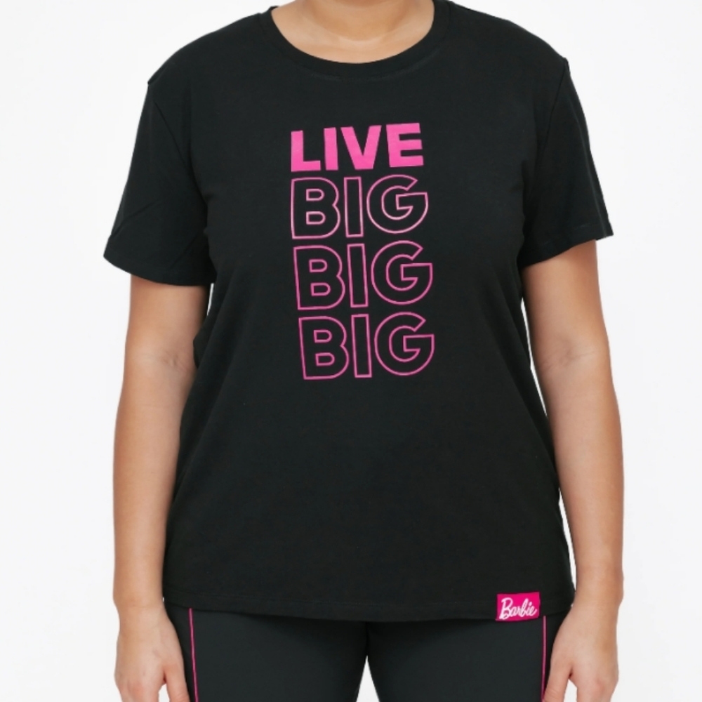SMASH + TESS x BARBIE | NWT M Live Big Every Day Tshirt | black pink